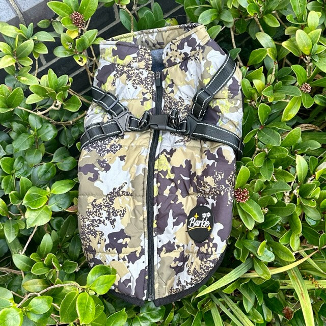 CAMO DOG COAT WITH HARNESS