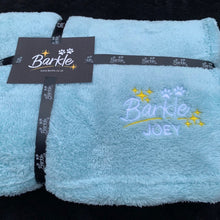 Load image into Gallery viewer, Personalised Duck Egg Blue Barkle Snuggie Dog Blanket
