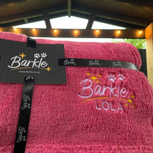 Load image into Gallery viewer, Personalised Hot Pink Barkle Snuggie Dog Blanket

