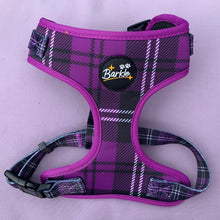 Load image into Gallery viewer, Barkle Purple Tartan Harness
