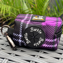 Load image into Gallery viewer, Barkle Purple Tartan Poop Bag Dispenser
