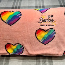 Load image into Gallery viewer, Rainbow Heart Barkle Sharing Snuggie 🌈💞
